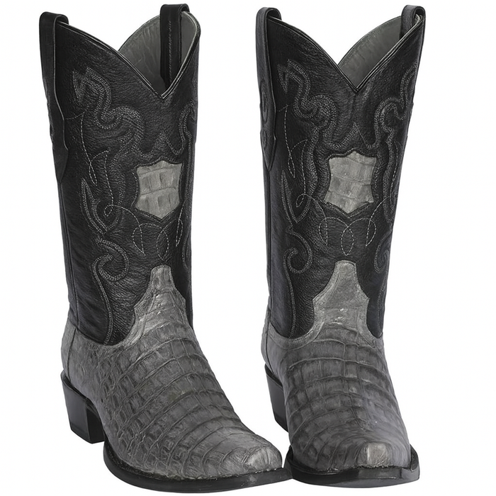 Los Altos Boots - Mens Dress Cowboy Boot - Low Priced Grey Caiman Cowboy Boots - in Grey - Image 7