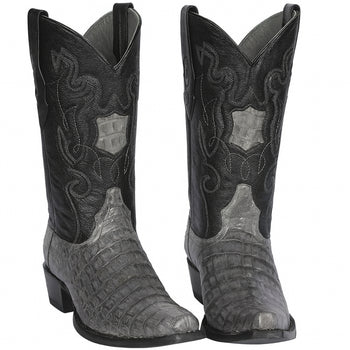 Los Altos Boots - Mens Dress Cowboy Boot - Low Priced Grey Caiman Cowboy Boots - in Grey - Image 7