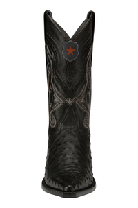 Los Altos Boots Ostrich Black Pointed Toe Cowboy Boots - Botas De Avestruz