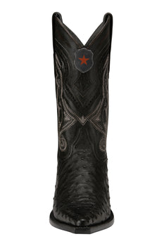 Los Altos Boots Ostrich Black Pointed Toe Cowboy Boots - Botas De Avestruz - Image 2