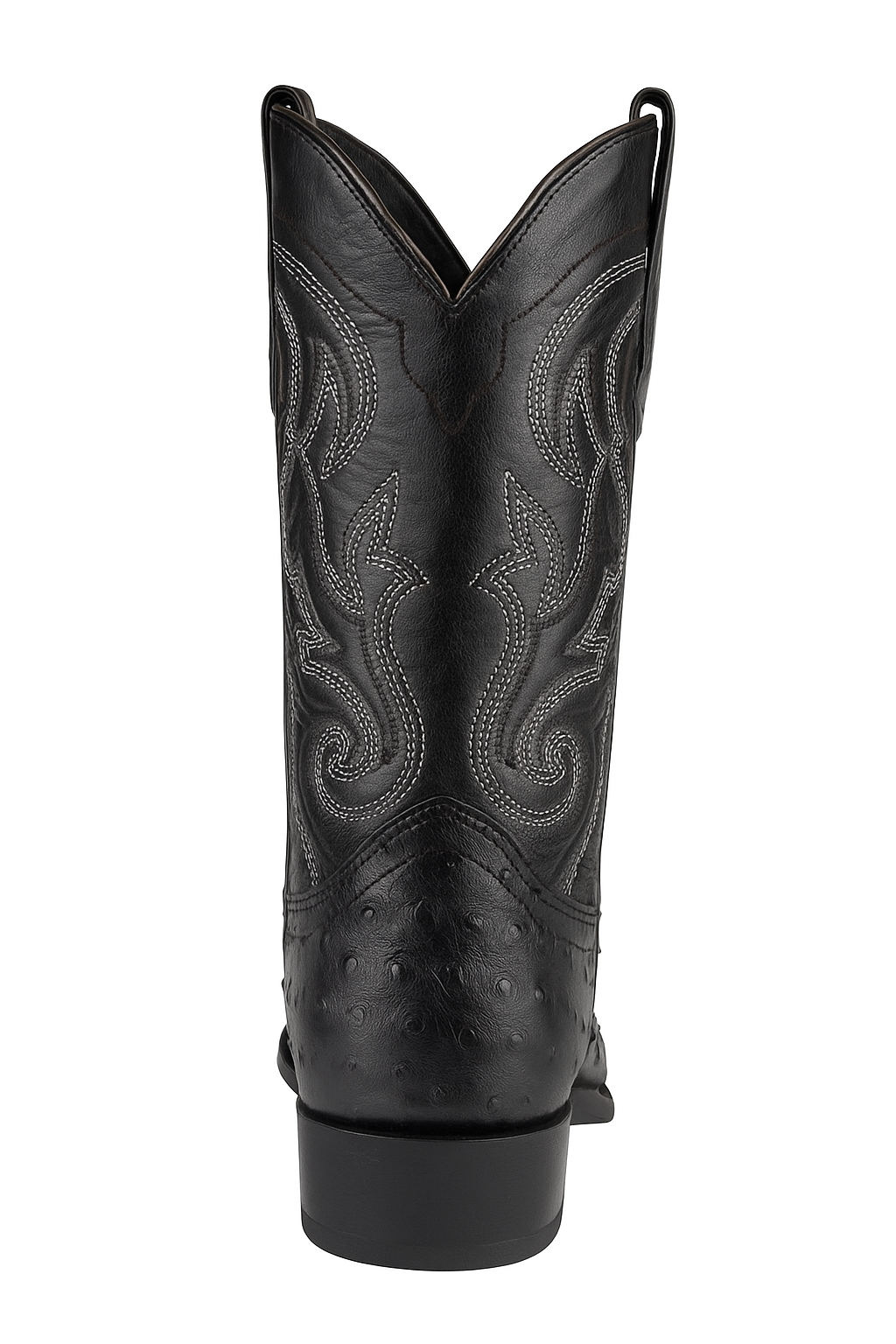 Los Altos Boots Ostrich Black Pointed Toe Cowboy Boots - Botas De Avestruz - Image 3