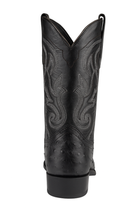 Los Altos Boots Ostrich Black Pointed Toe Cowboy Boots - Botas De Avestruz