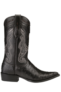 Los Altos Boots Ostrich Black Pointed Toe Cowboy Boots - Botas De Avestruz