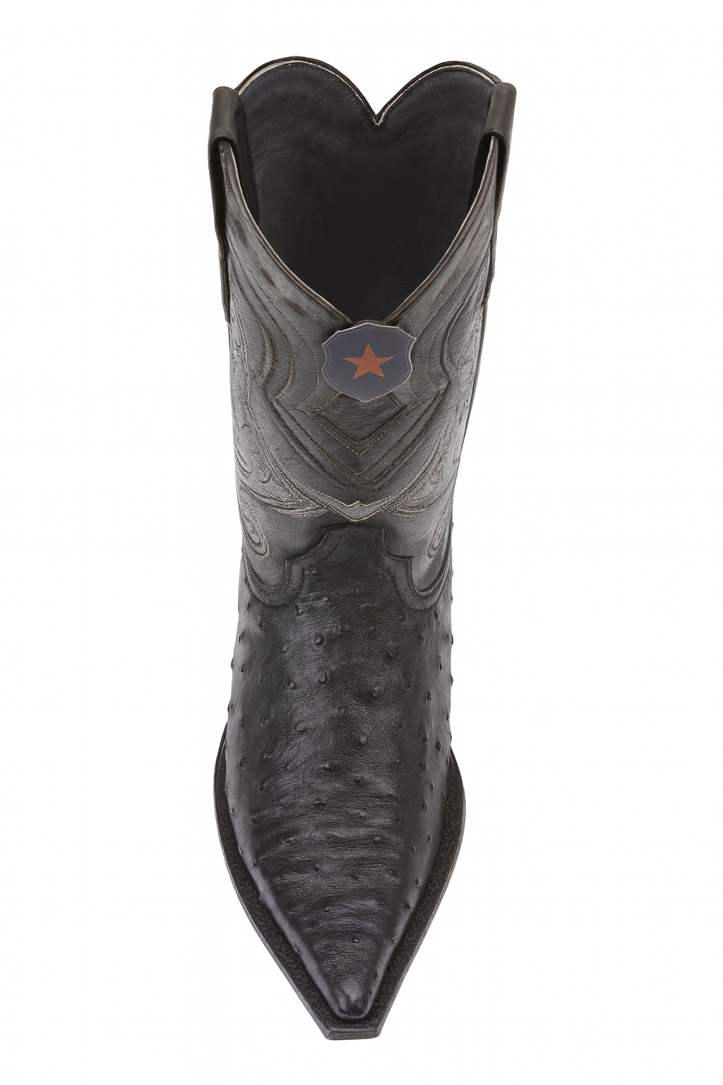 Los Altos Boots Ostrich Black Pointed Toe Cowboy Boots - Botas De Avestruz - Image 5