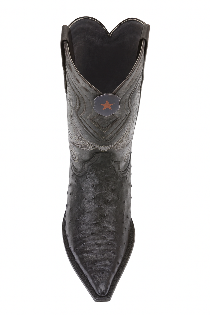 Los Altos Boots Ostrich Black Pointed Toe Cowboy Boots - Botas De Avestruz - Image 5