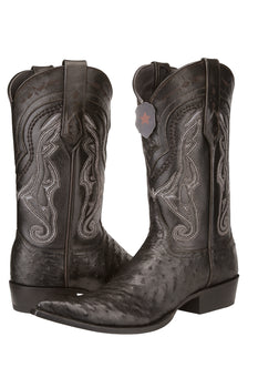 Los Altos Boots Ostrich Black Pointed Toe Cowboy Boots - Botas De Avestruz - Image 6