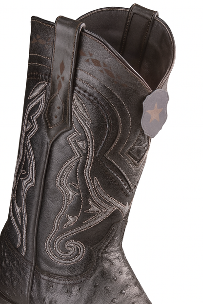 Los Altos Boots Ostrich Black Pointed Toe Cowboy Boots - Botas De Avestruz - Image 7