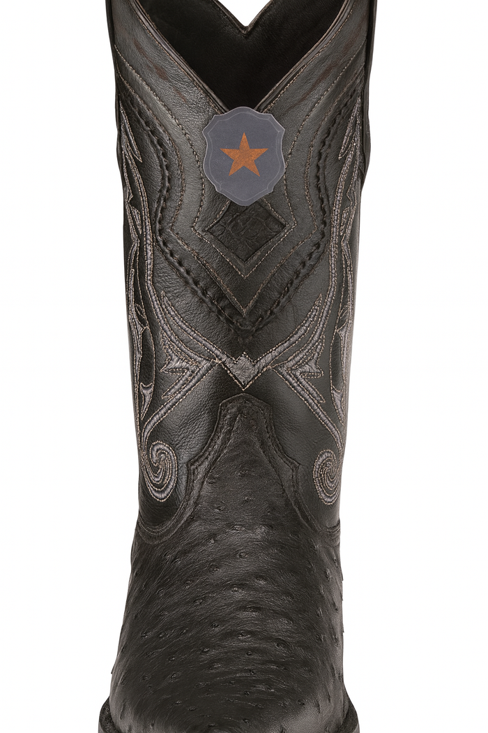 Los Altos Boots Ostrich Black Pointed Toe Cowboy Boots - Botas De Avestruz - Image 8