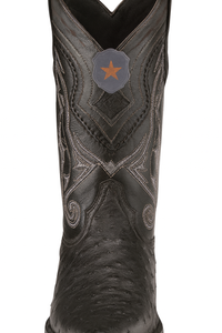 Los Altos Boots Ostrich Black Pointed Toe Cowboy Boots - Botas De Avestruz