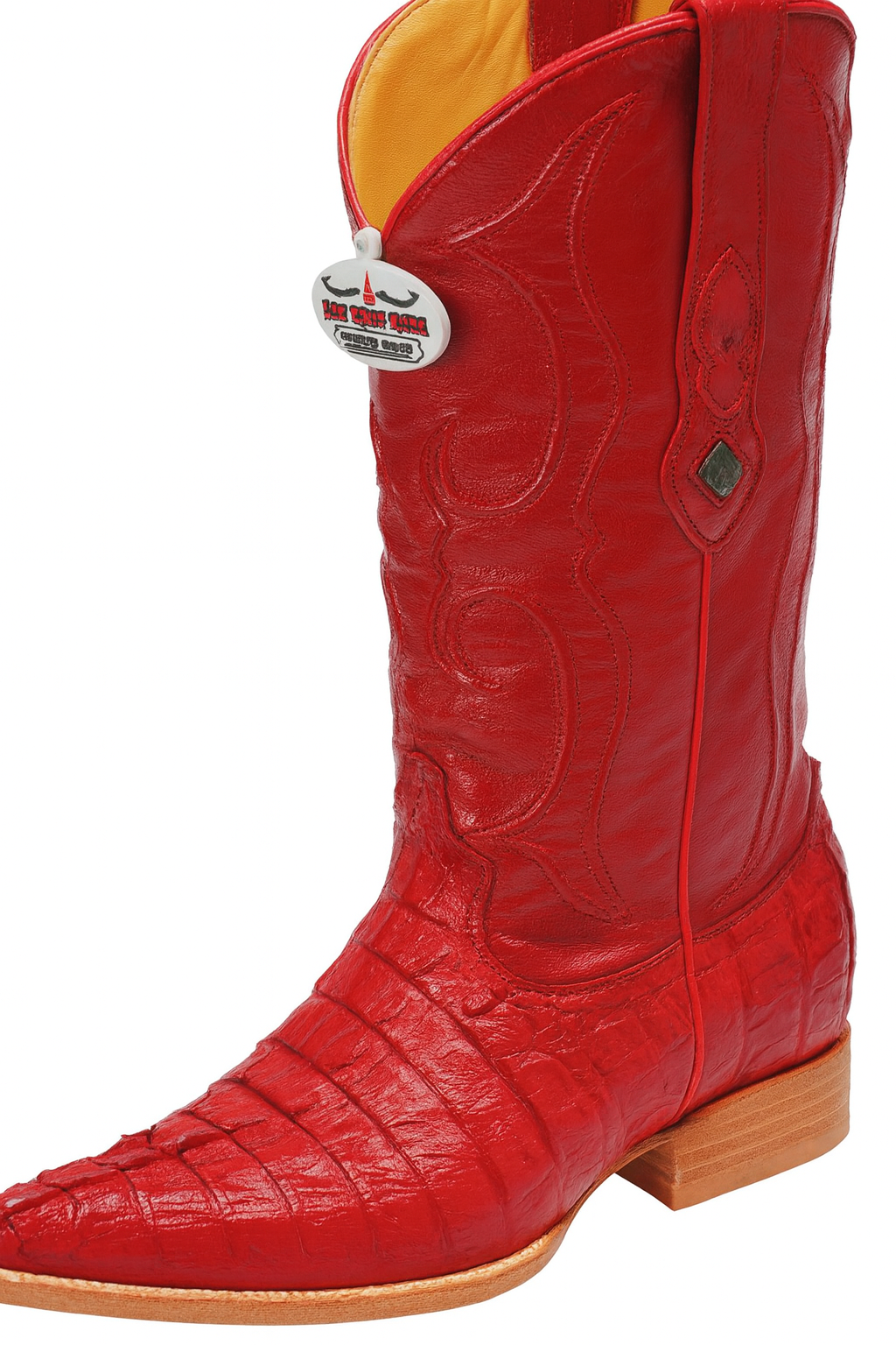 Los Altos Boots Red Caiman ~ World Best Alligator ~ Gator Skin Tail Cowboy Boots - Image 6