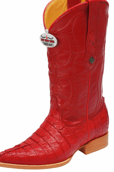 Los Altos Boots Red Caiman ~ World Best Alligator ~ Gator Skin Tail Cowboy Boots - Image 6