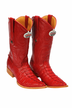 Los Altos Boots Red Caiman ~ World Best Alligator ~ Gator Skin Tail Cowboy Boots - Image 7