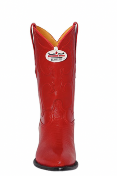 Los Altos Boots Red Ring Lizard J-Toe Cowboy Boots - Image 2