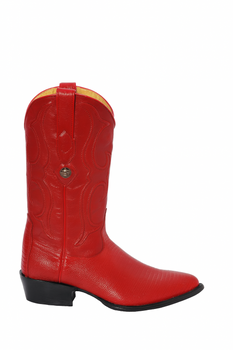 Los Altos Boots Red Ring Lizard J-Toe Cowboy Boots - Image 4