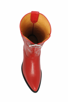 Los Altos Boots Red Ring Lizard J-Toe Cowboy Boots - Image 5