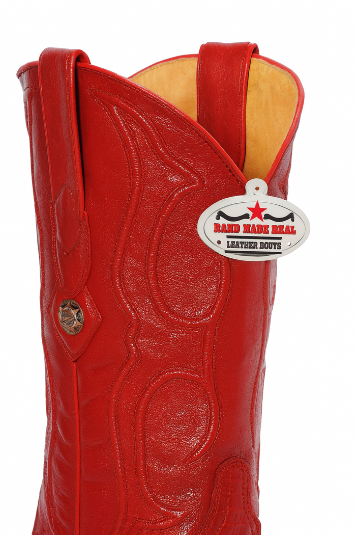 Los Altos Boots Red Ring Lizard J-Toe Cowboy Boots - Image 6