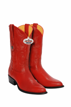 Los Altos Boots Red Ring Lizard J-Toe Cowboy Boots - Image 7