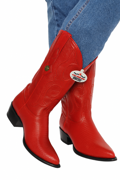 Los Altos Boots Red Ring Lizard J-Toe Cowboy Boots - Image 8