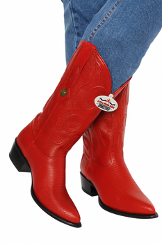 Los Altos Boots Red Ring Lizard J-Toe Cowboy Boots - Image 8