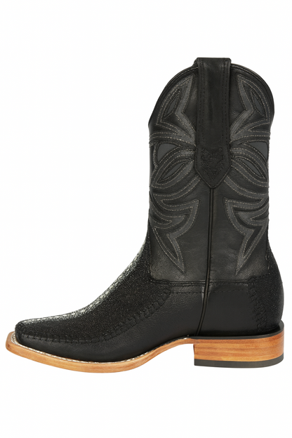 Los Altos Boots Rowstone Stingray And Deer Black - Image 4
