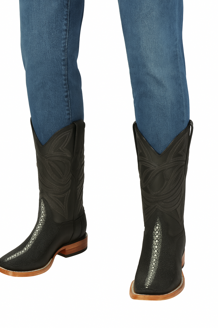 Los Altos Boots Rowstone Stingray And Deer Black - Image 8