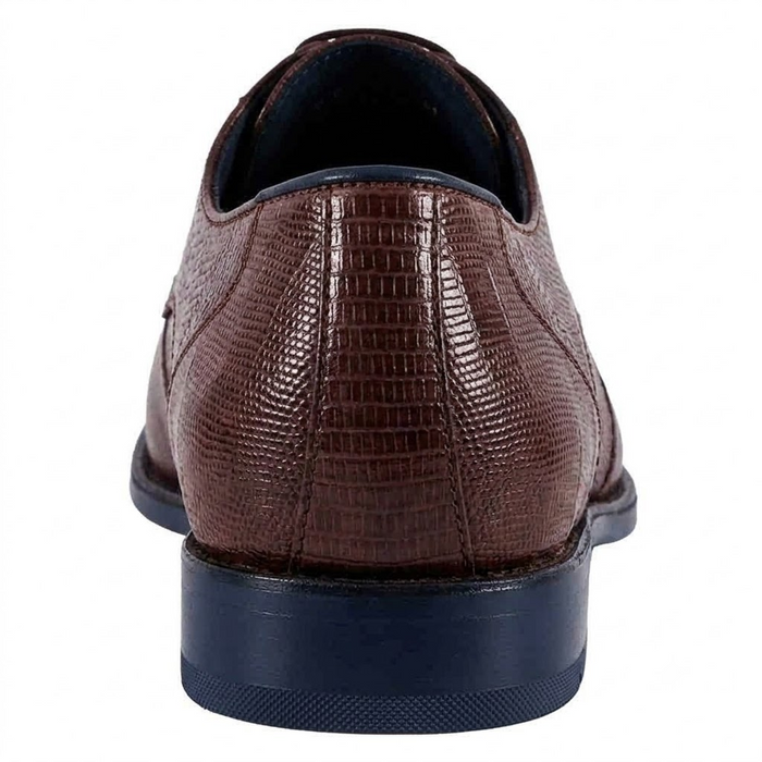 Los Altos Brown Caiman Belly & Teju Lizard Cap Toe Oxford Men's Lace Up Shoes