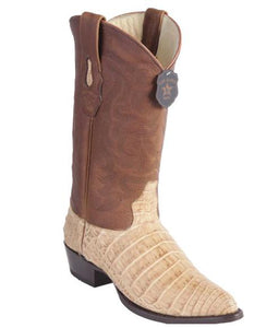 Los Altos Boots Honey Caiman Belly Cognac Cowboy Boots J-Toe