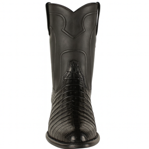 Black Caiman Belly Roper Boots