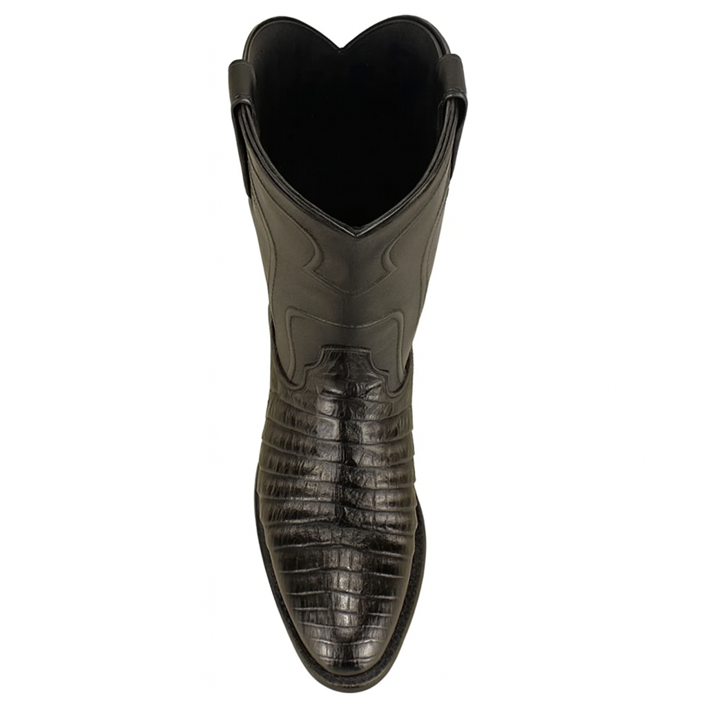 Black Caiman Belly Roper Boots - Image 8