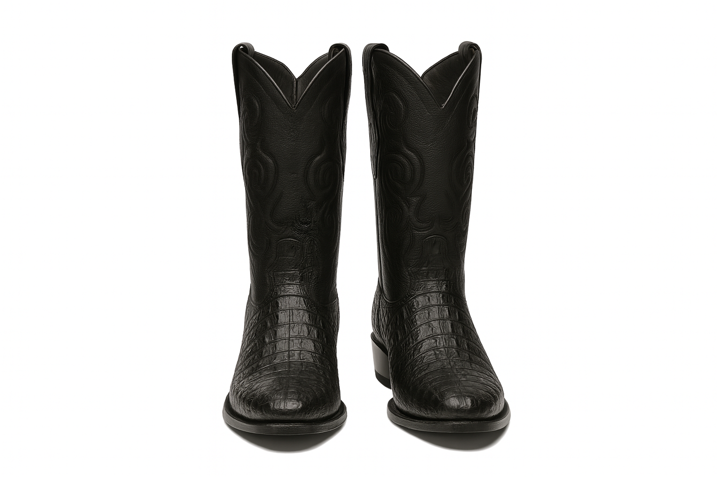 Los Altos Men's Black Genuine Caiman Tail Boots - Image 4