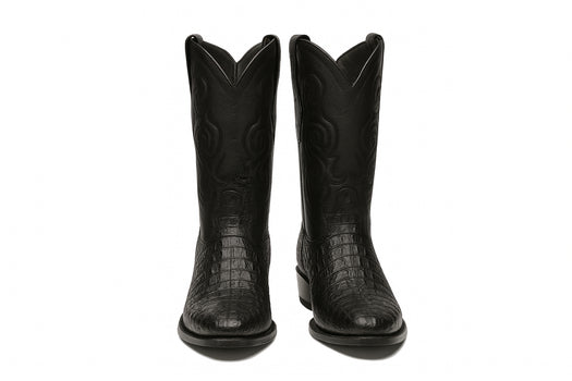 Los Altos Men's Black Genuine Caiman Tail Boots - Image 4
