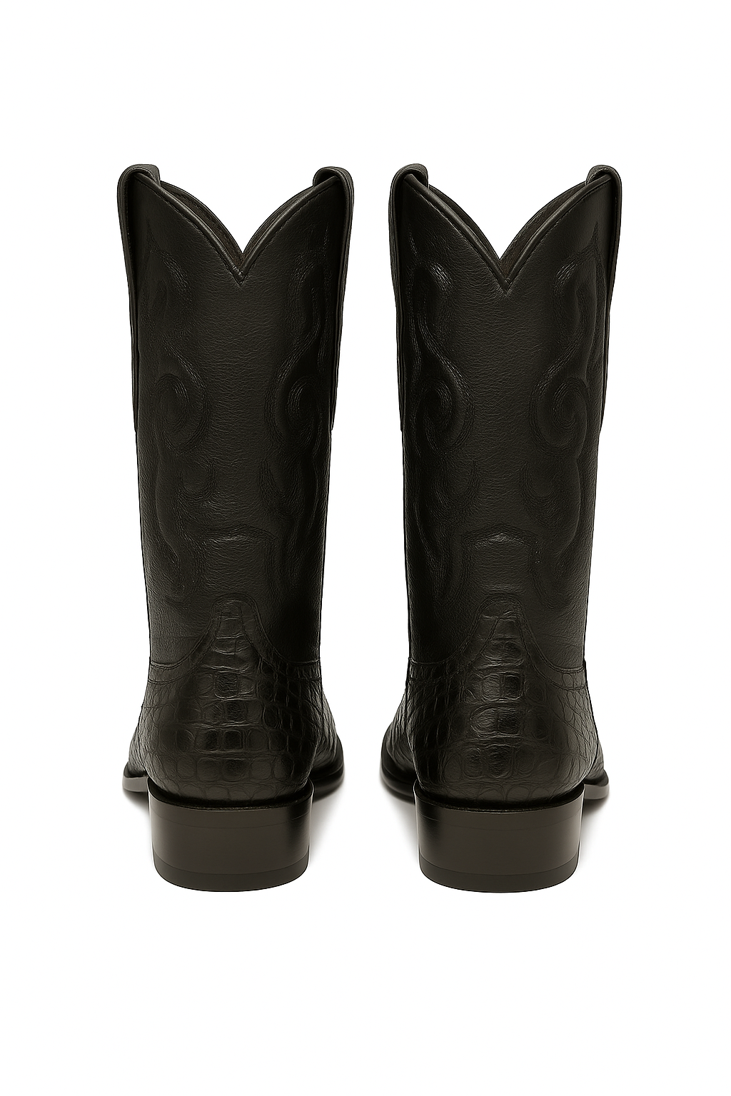 Los Altos Men's Black Genuine Caiman Tail Boots - Image 3