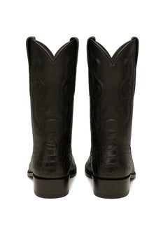 Los Altos Men's Black Genuine Caiman Tail Boots - Image 3