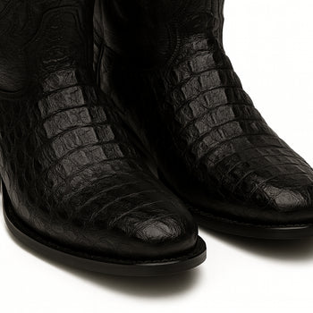 Los Altos Men's Black Genuine Caiman Tail Boots - Image 7