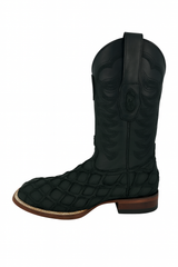 Los Altos Men's Black Matte Pirarucu Wide Square Toe Boot - Image 5