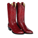 Los Altos Men's Burgundy Genuine Eel Skin J-Toe Boots