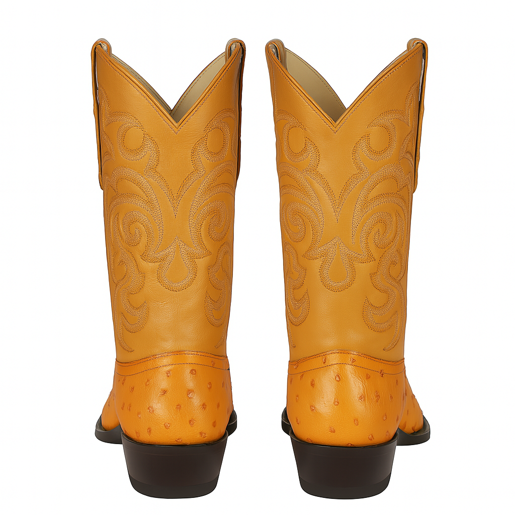 Los Altos Men's Buttercup Genuine Full Quill Ostrich Boots - Image 4
