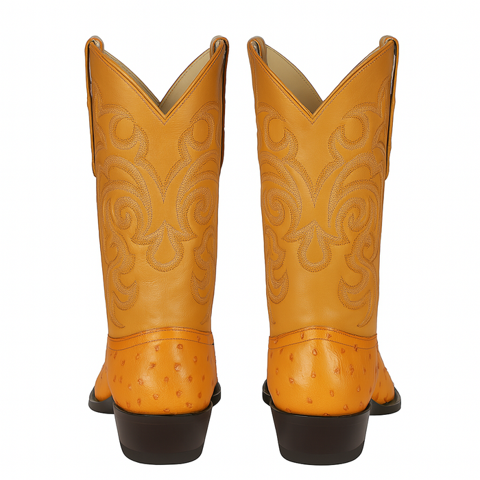 Los Altos Men's Buttercup Genuine Full Quill Ostrich Boots