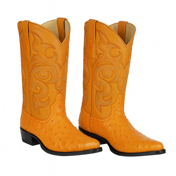 Los Altos Men's Buttercup Genuine Full Quill Ostrich Boots