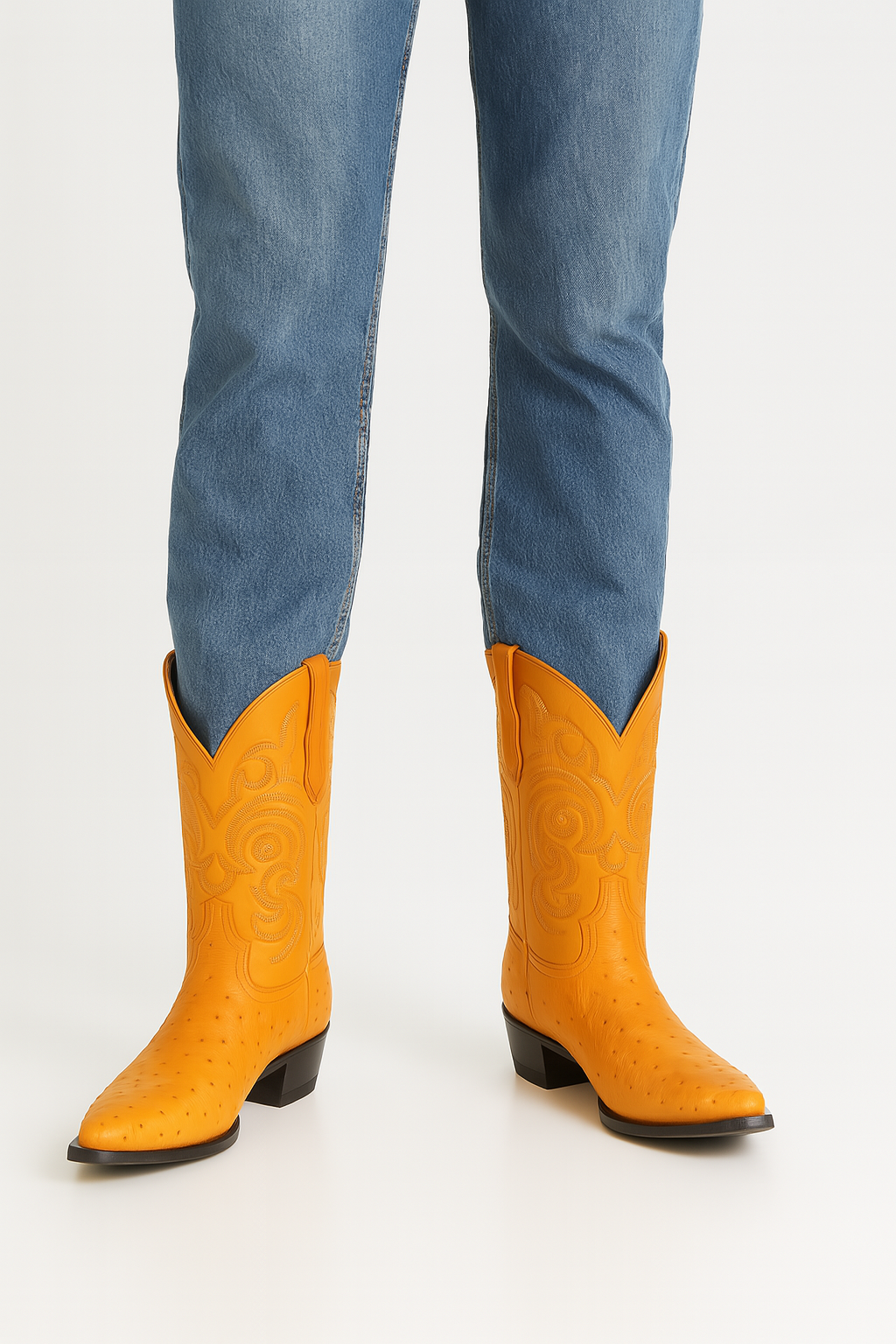 Los Altos Men's Buttercup Genuine Full Quill Ostrich Boots - Image 5