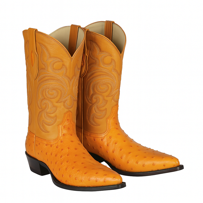 Los Altos Men's Buttercup Genuine Full Quill Ostrich Boots