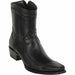 Los Altos Men's European Toe Short Leather Boots - Black