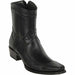 Los Altos Men's European Toe Short Leather Boots - Black