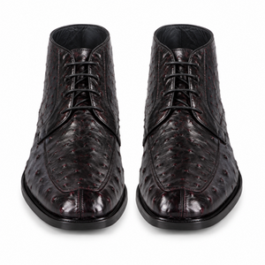 Los Altos Men's Genuine Ostrich Dress Ankle Leather Outsole High Top Shoes