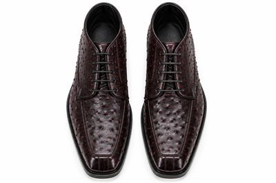 Los Altos Men's Genuine Ostrich Dress Ankle Leather Outsole High Top Shoes