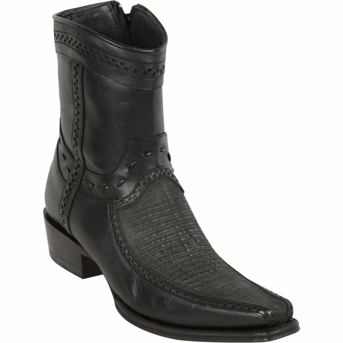 Los Altos Men's Original Monster Fish Skin European Toe Short Boots - Grey
