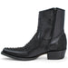 Los Altos Men's Original Python Skin European Toe Short Boots - Black 76BFN5705