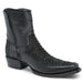 Los Altos Men's Original Python Skin European Toe Short Boots - Black