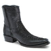 Los Altos Men's Original Python Skin European Toe Short Boots - Black
