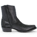 Los Altos Men's Original Python Skin European Toe Short Boots - Black